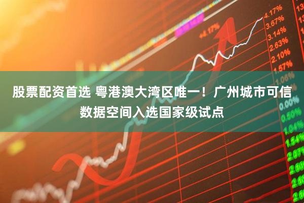 股票配资首选 粤港澳大湾区唯一！广州城市可信数据空间入选国家级试点